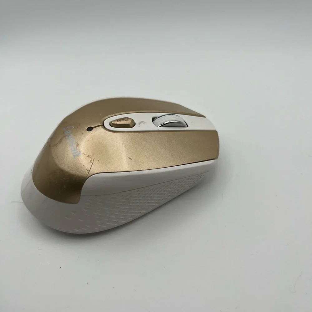Wireless Gold and White Computer Mouse